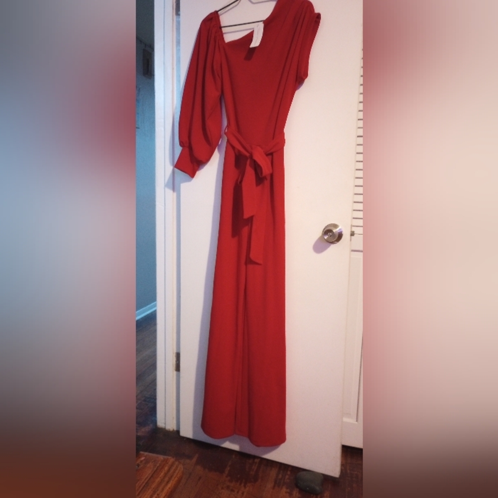 Nina Red Flare Jumpsuit